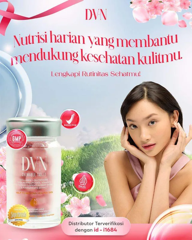 DVN Collagen — Suplemen kolagen tablet kunyah premium untuk wanita 35+